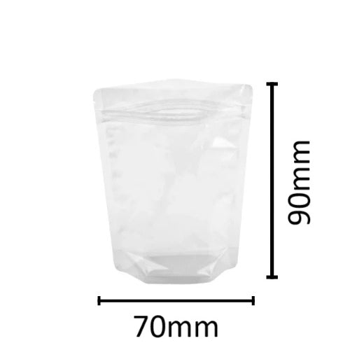 Clear Standup Pouches with Zip 70mm x 90mm