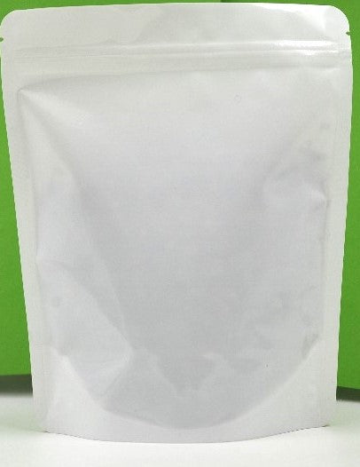 White Stand-up Pouches With Zip 190mm x 230mm