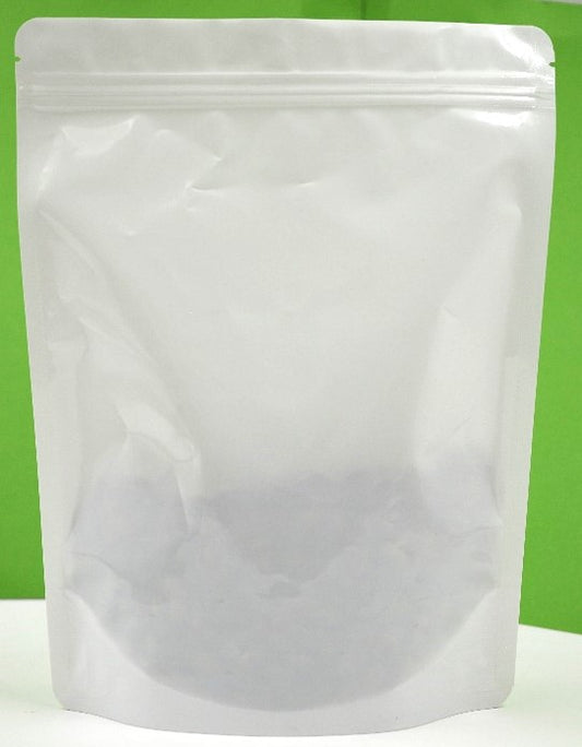 White Standup Pouches with Zip 220mm x 290mm