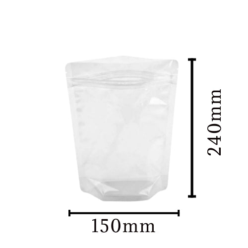 Clear Standup Pouches with Zip 150mm x 240mm