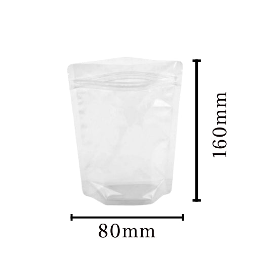 Clear Standup Pouches with Zip 80mm x 160mm