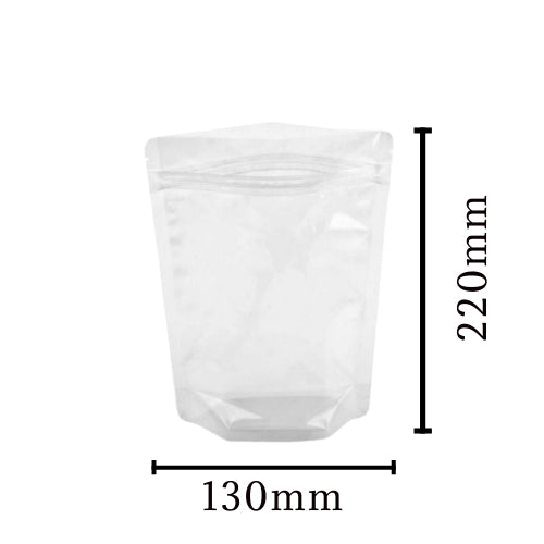 Clear Standup Pouches with Zip 130mm x 220mm